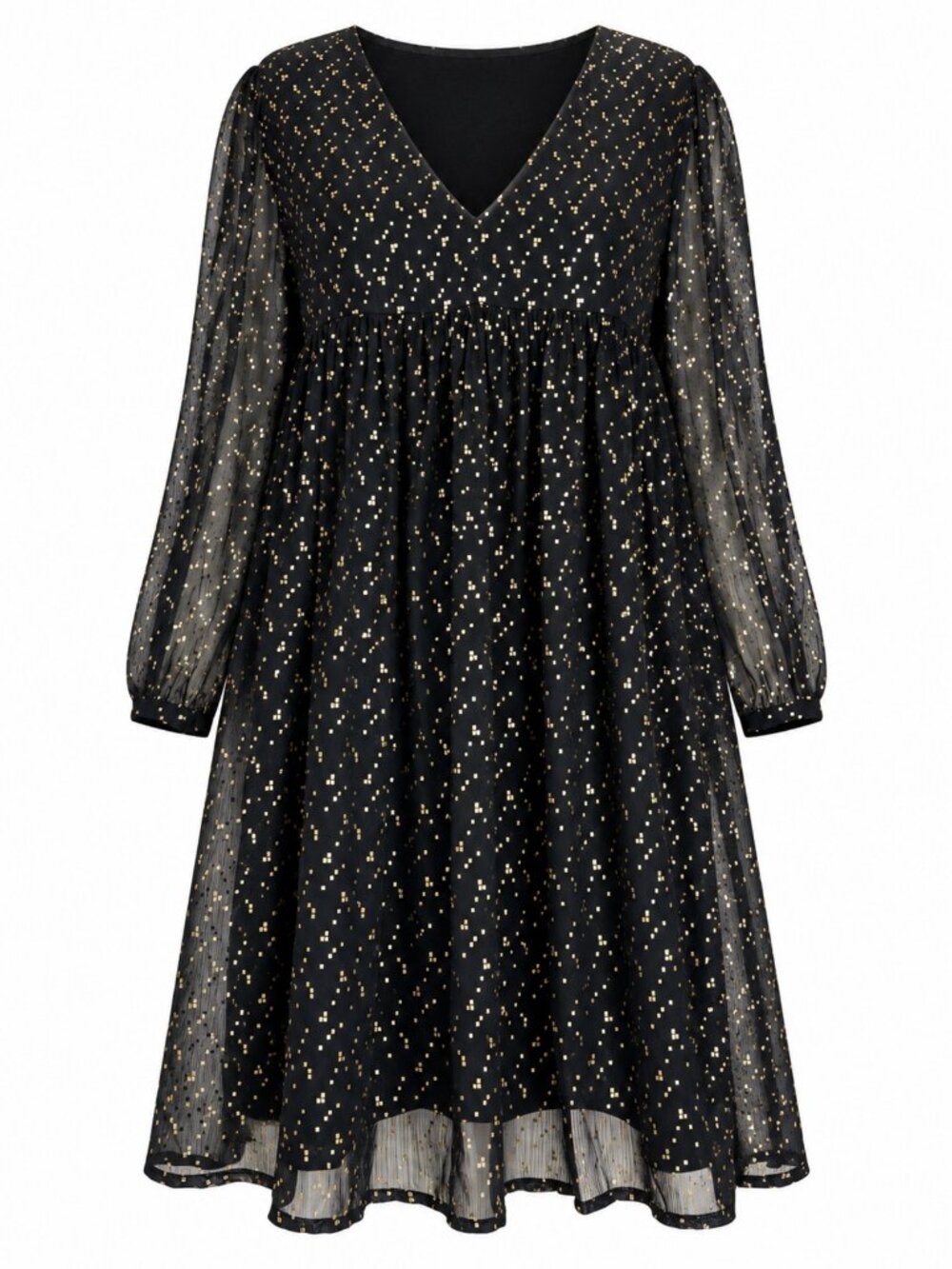 Aritzia Sunday Best Black Gold Foil Dress XS NWT